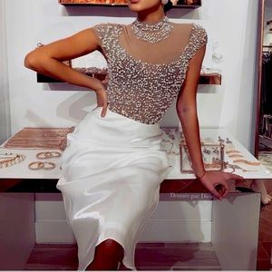 Pearl shimmer satin skirt